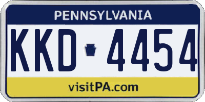 PA license plate KKD4454