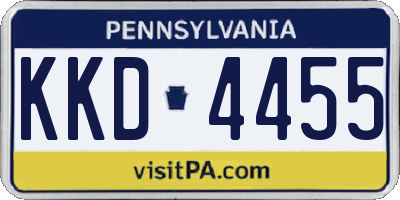 PA license plate KKD4455