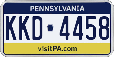PA license plate KKD4458