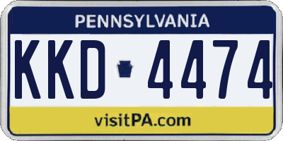 PA license plate KKD4474