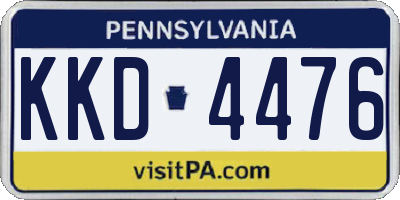 PA license plate KKD4476