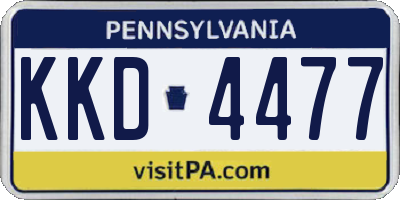 PA license plate KKD4477