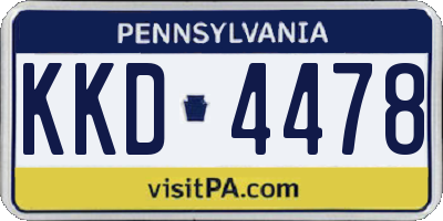 PA license plate KKD4478