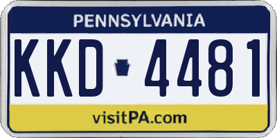 PA license plate KKD4481