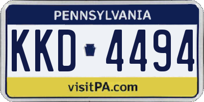 PA license plate KKD4494