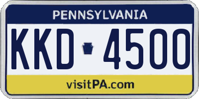 PA license plate KKD4500