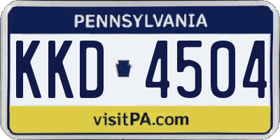 PA license plate KKD4504