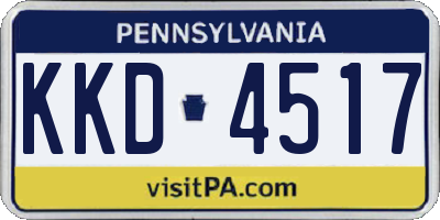 PA license plate KKD4517
