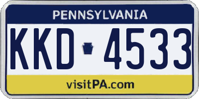 PA license plate KKD4533