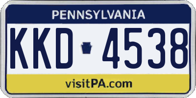 PA license plate KKD4538