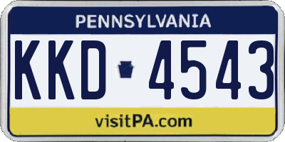 PA license plate KKD4543