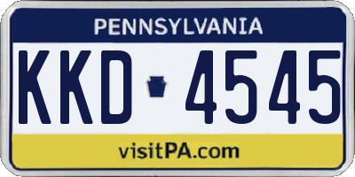 PA license plate KKD4545