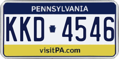 PA license plate KKD4546