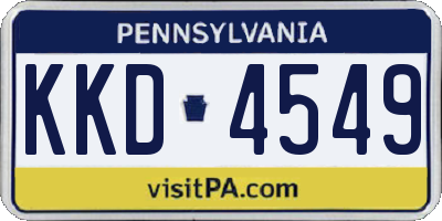 PA license plate KKD4549