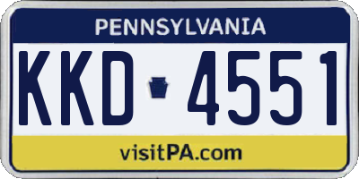 PA license plate KKD4551