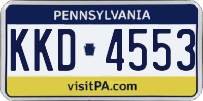 PA license plate KKD4553