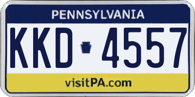 PA license plate KKD4557