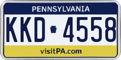 PA license plate KKD4558