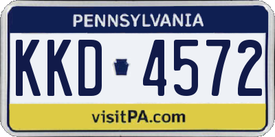 PA license plate KKD4572