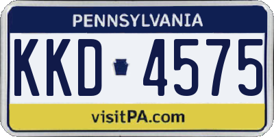 PA license plate KKD4575