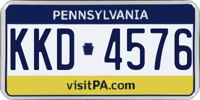 PA license plate KKD4576