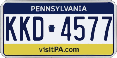 PA license plate KKD4577