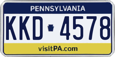 PA license plate KKD4578