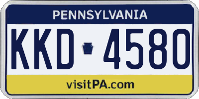 PA license plate KKD4580