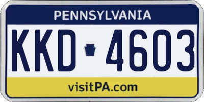 PA license plate KKD4603