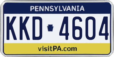 PA license plate KKD4604
