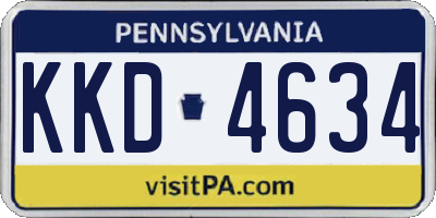 PA license plate KKD4634