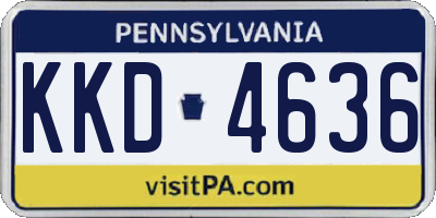 PA license plate KKD4636