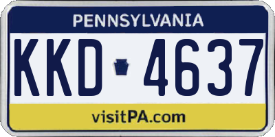 PA license plate KKD4637