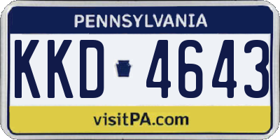 PA license plate KKD4643