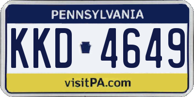 PA license plate KKD4649