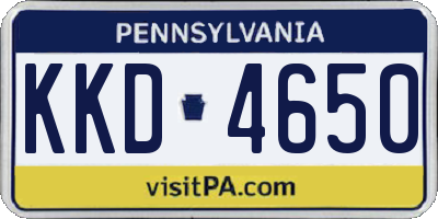 PA license plate KKD4650