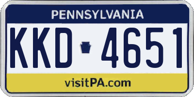 PA license plate KKD4651