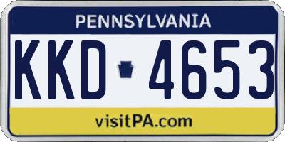 PA license plate KKD4653