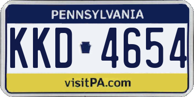 PA license plate KKD4654