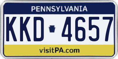 PA license plate KKD4657