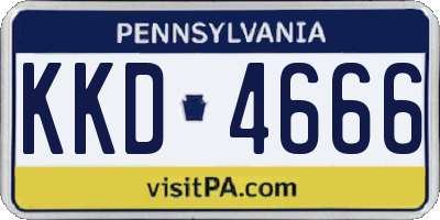 PA license plate KKD4666