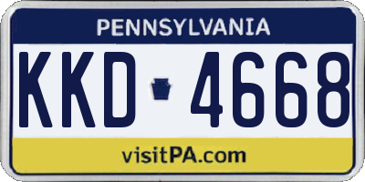 PA license plate KKD4668