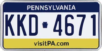PA license plate KKD4671