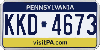 PA license plate KKD4673