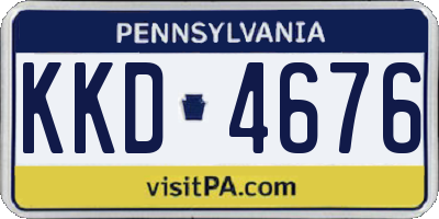 PA license plate KKD4676