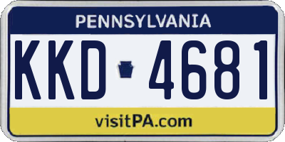 PA license plate KKD4681