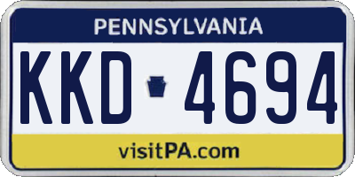 PA license plate KKD4694