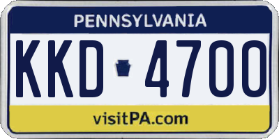 PA license plate KKD4700
