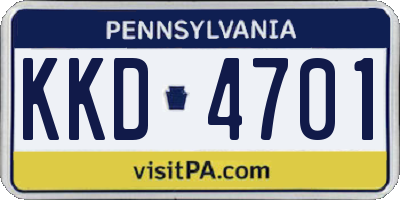 PA license plate KKD4701