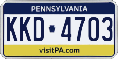 PA license plate KKD4703